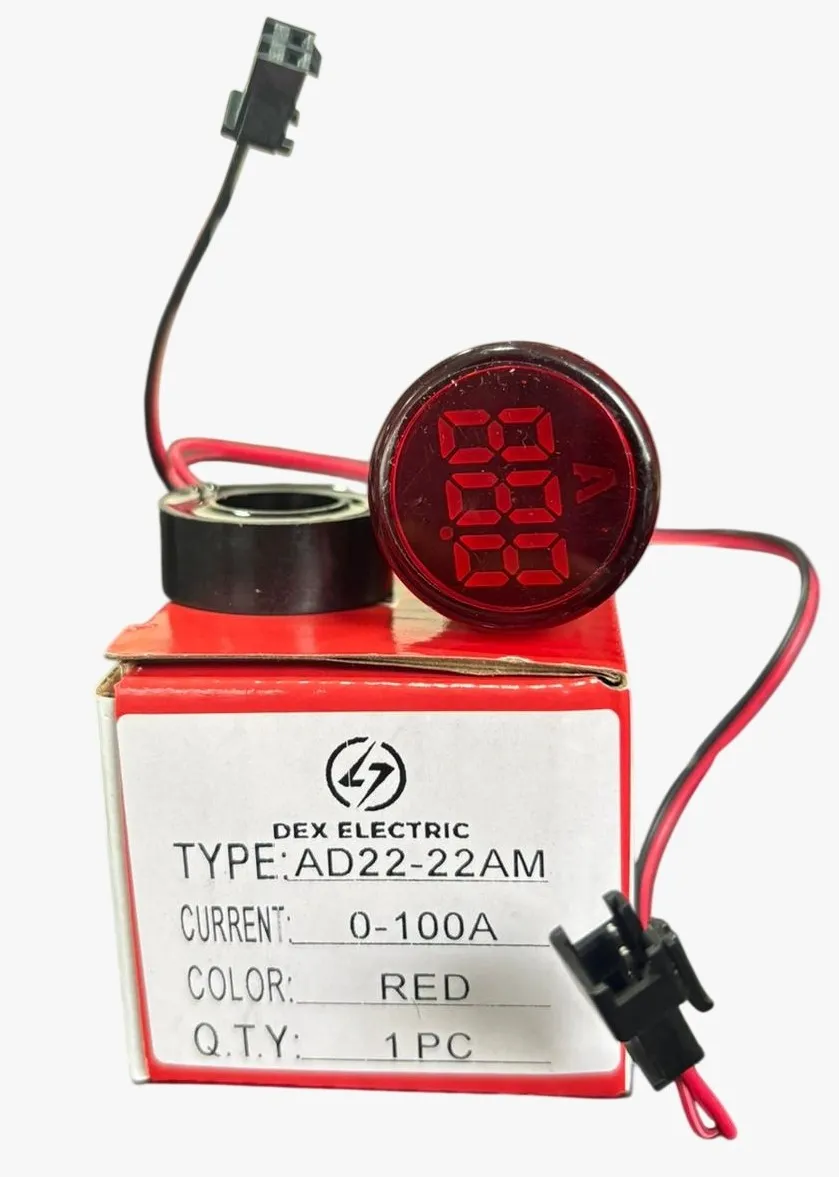LUZ PILOTO ROJO CON INDICADOR AMPERAJE  0-100